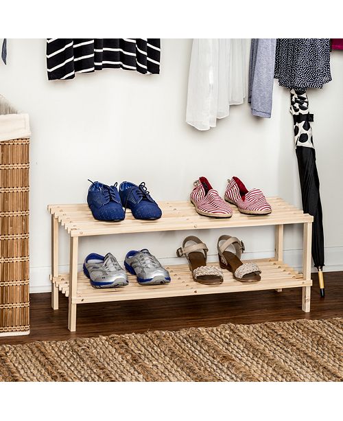 Honey Can Do 2Shelf Wood Shoe Rack & Reviews Cleaning & Organization