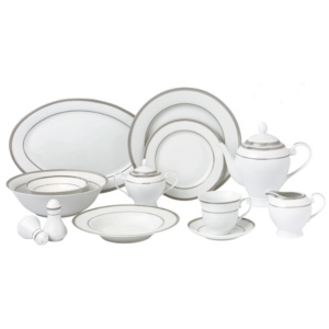 Lorren Home Trends Ashley 57-pc Dinnerware Set, Service For 8 In Gold