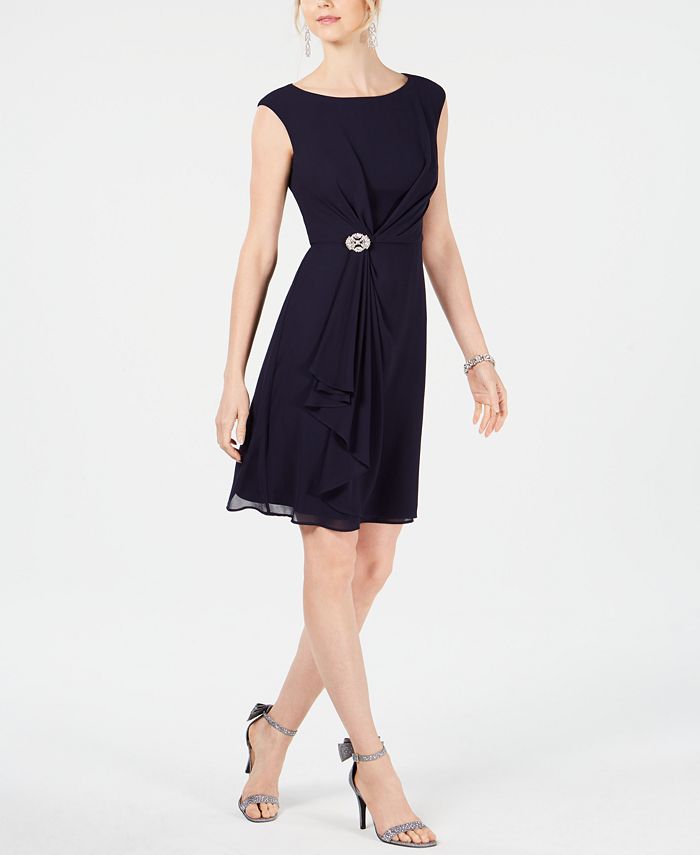 Jessica Howard Draped Rhinestone Dress & Reviews - Dresses - Women - Macy's