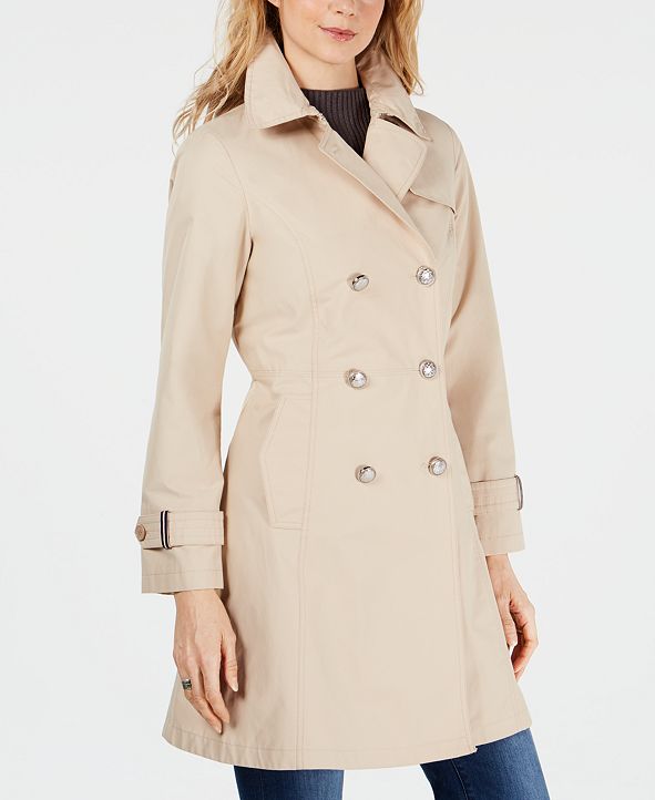 Vince Camuto Double-Breasted Trench Coat & Reviews - Coats - Women - Macy's