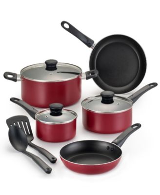 WearEver - Complete Red Nonstick 10-pc. Cookware Set