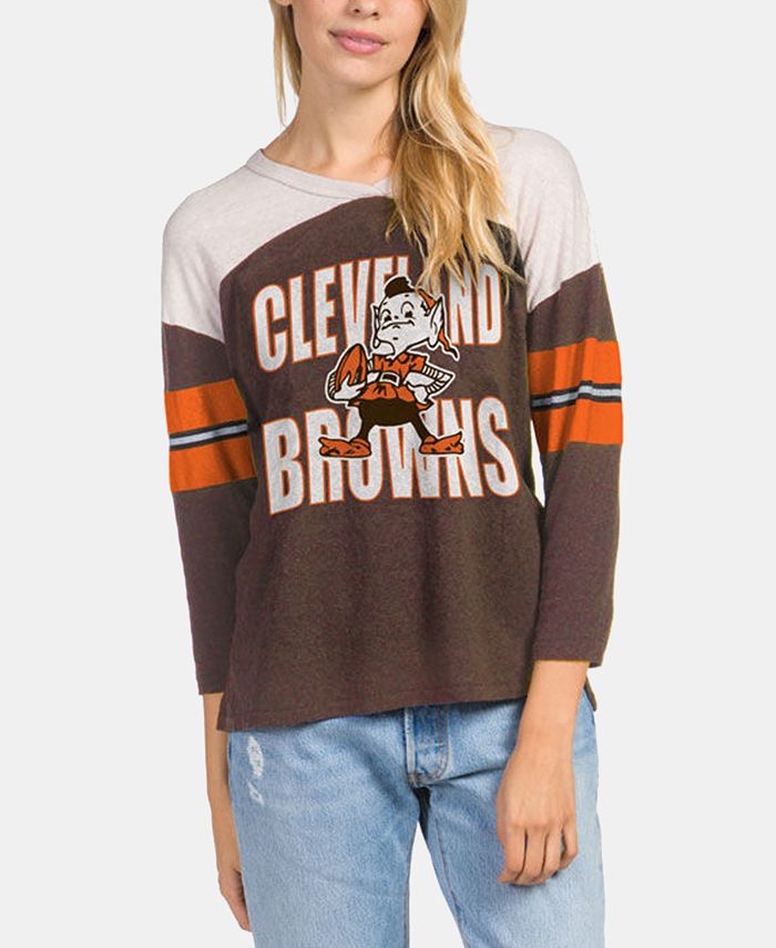 Authentic NFL Apparel Women's Cleveland Browns Liberty Throwback Raglan T- Shirt - Macy's