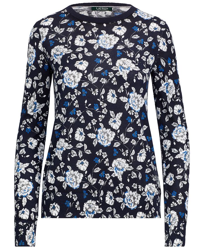 Lauren Ralph Lauren Petite Floral-Print Sweater & Reviews - Sweaters ...