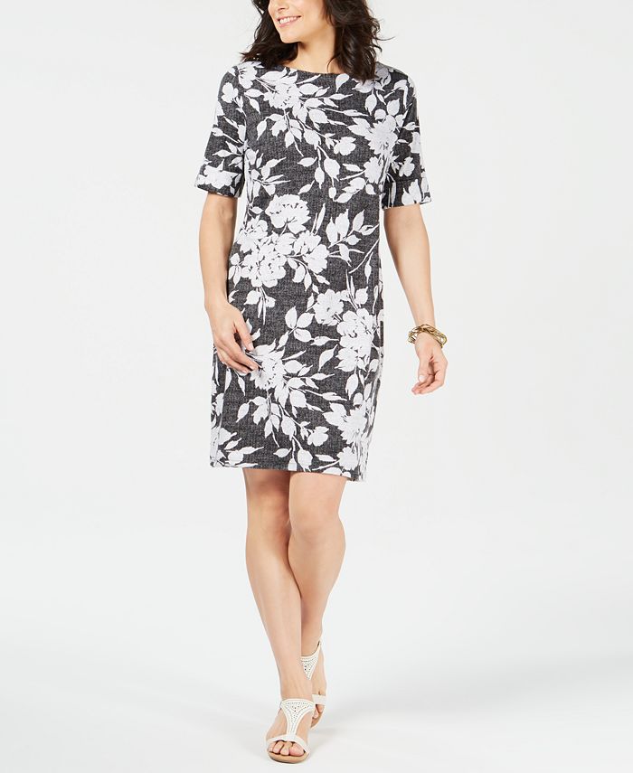 Karen Scott Petite Garden Printed Dress, Created for Macy's - Macy's