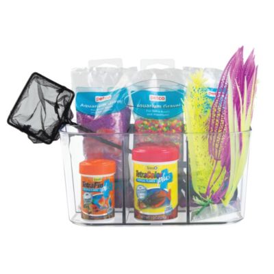 iDesign 4-Section Storage Caddy Organizer with Handle - Clear