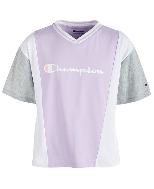 Champion Big Girls Colorblocked Logo Print T Shirt Reviews