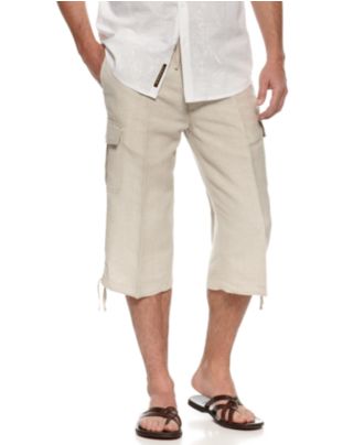 Cubavera Shorts, Cargo Drawstring Clamdigger Shorts - Men - Macy's