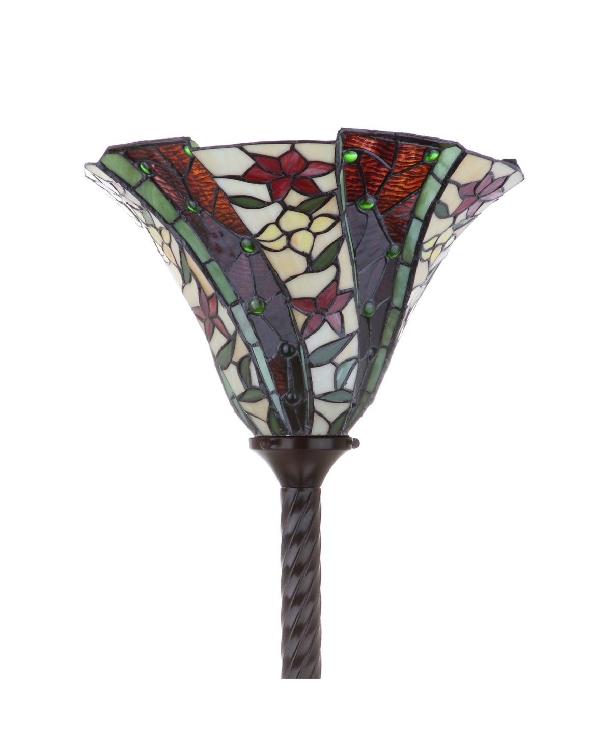 Jonathan Y Williams Tiffany-torchiere Led Floor Lamp In Bronze