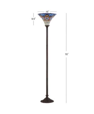 Peacock Tiffany Torchiere Led Floor Lamp