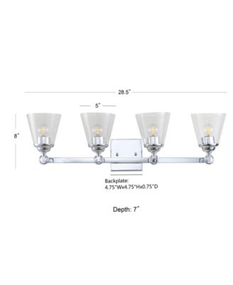 Marion 4-Light Hurricane Metal, Glass Vanity Light