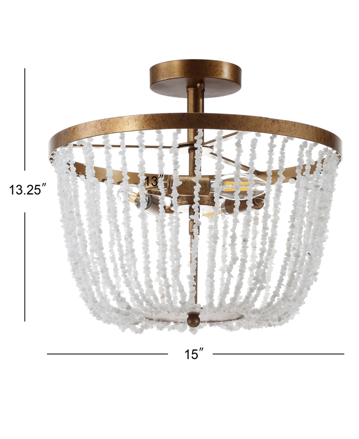 Jonathan Y Georgian Stone, Metal Led Flush Mount