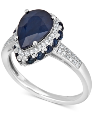 image of Sapphire (4-1/2 ct. t.w.) & White Sapphire (1/4 ct. t.w.) Ring in 10k White Gold