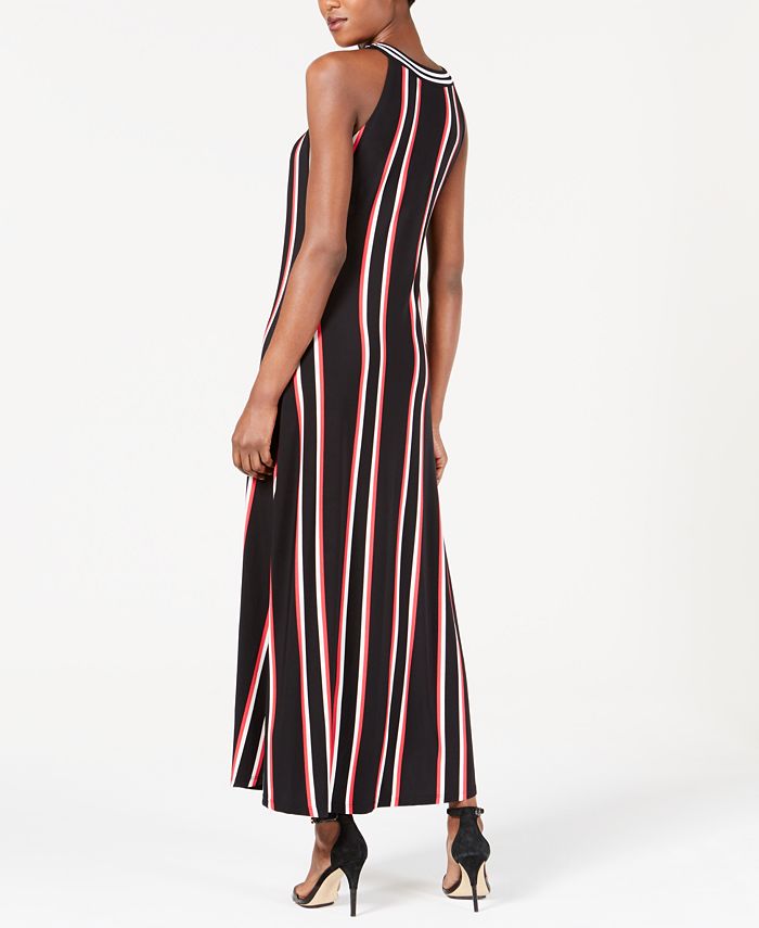 Calvin Klein Striped Halter Maxi Dress - Macy's