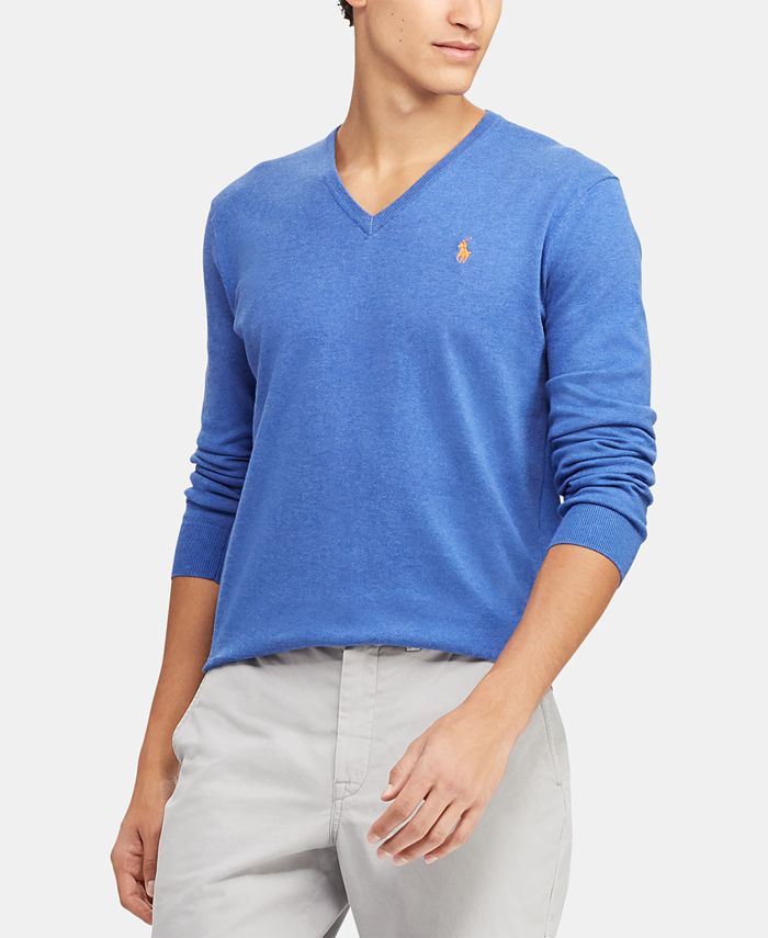 Polo Ralph Lauren Men's Cotton V-Neck Sweater & Reviews - Sweaters - Men -  Macy's