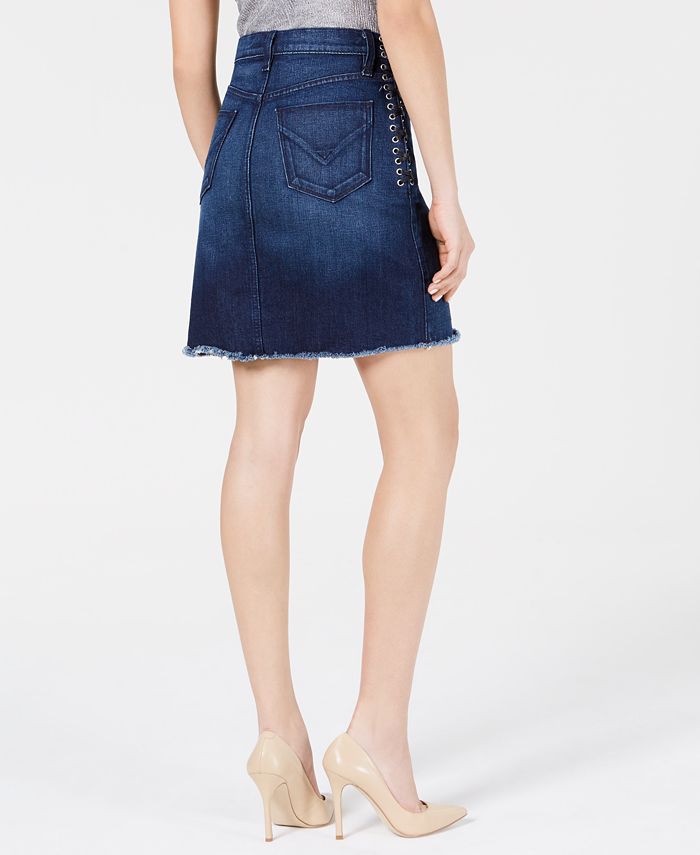 Hudson Jeans Lulu Lace-Up Denim Skirt - Macy's