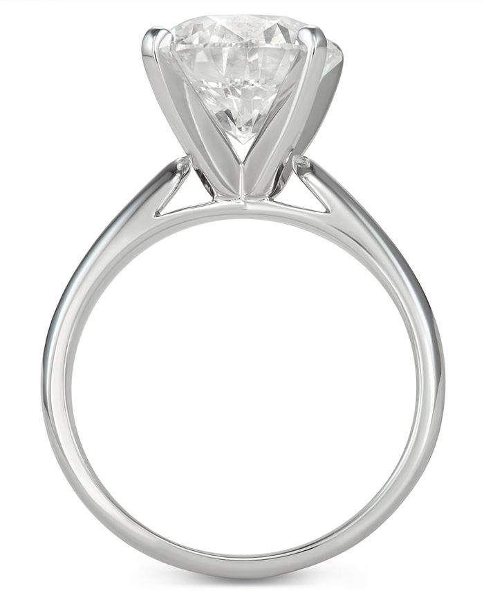 Macy's Diamond Solitaire Engagement Ring (4 ct. t.w.) in 14k White Gold