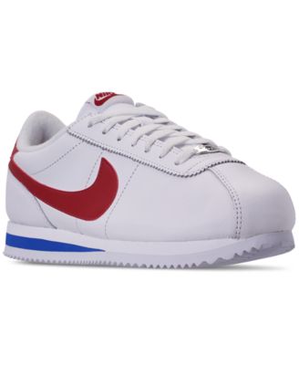 white and red nike cortez mens