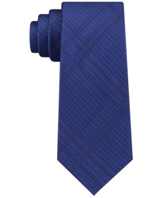 Calvin Klein - Men's Shadow Plaid Slim Silk Tie