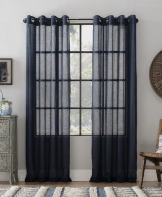 Slub Textured Linen Blend Grommet Top Curtain Collection
