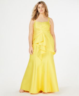 macys plus size yellow dresses