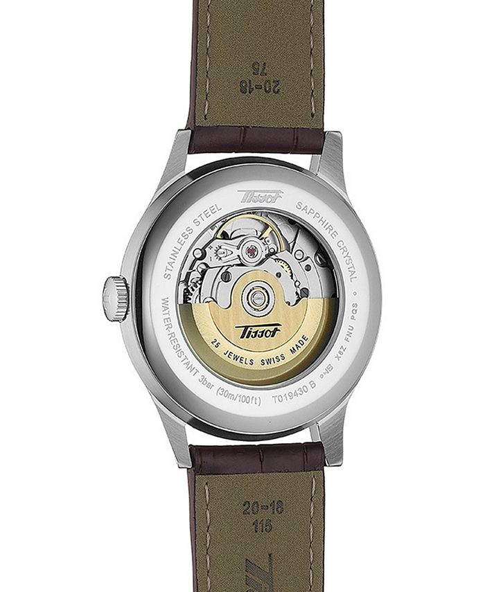 Tissot Men's Swiss Automatic Heritage Visodate Brown Leather Strap