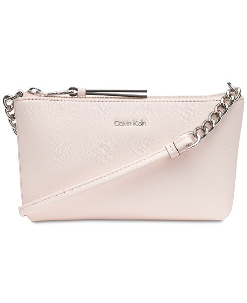 Calvin Klein Hayden Saffiano Leather Chain Crossbody Handbags