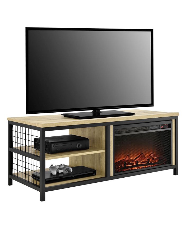 Ameriwood Home Lone Oak Fireplace Tv Stand For Tvs Up To 55 Inches Macy's