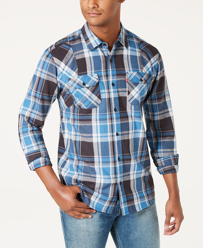 Levi's Men's Flannel Twill Plaid Shirt, Created for Macy's - Macy's