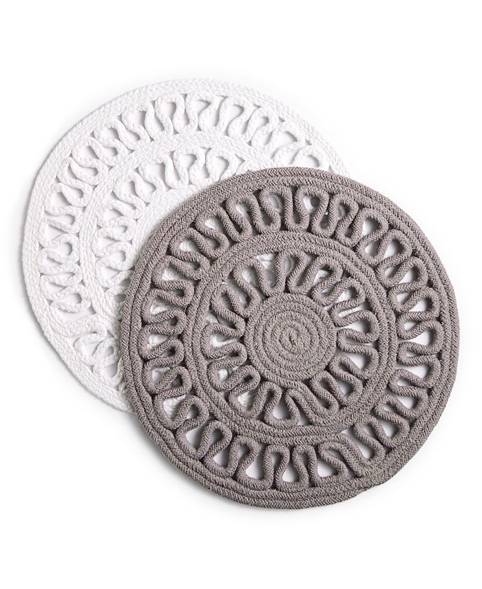 Bardwil Sydney 15" Round Placemat, White Macy's