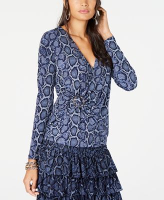 Michael Kors - Python-Print Gathered Top