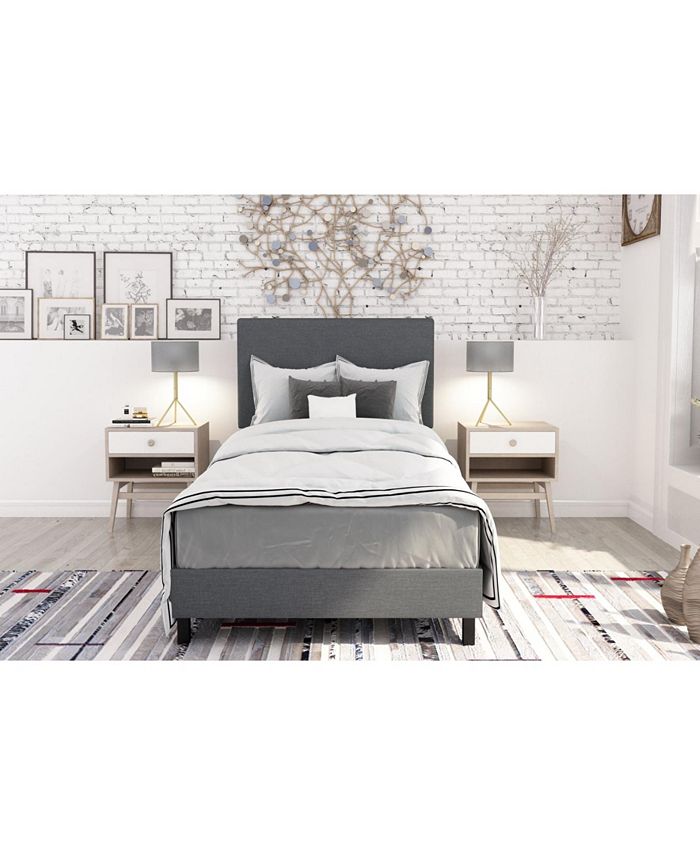 EveryRoom Jazmine 77.5" Twin Upholstered Bed Macy's