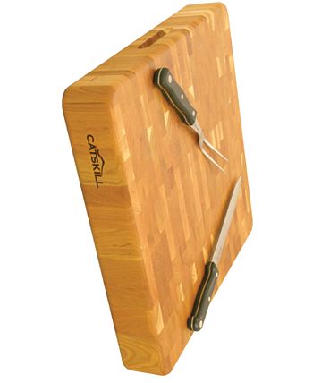 Catskill Craft - End Grain Slab Butcher Block with Finger Slots