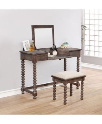 Linon Home Décor Ashley Vanity Set with Bench and Mirror