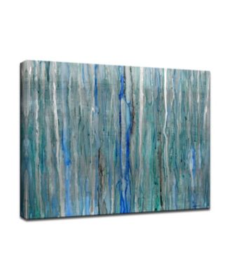 'Rain' Abstract Blue Canvas Wall Art, 30x40"