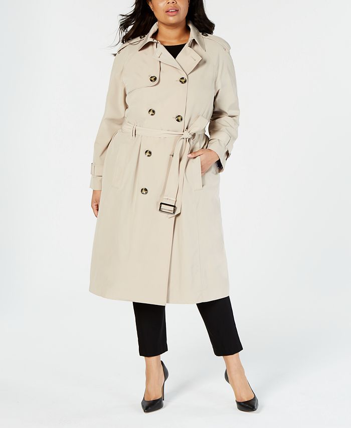 London Fog Plus Size Double-Breasted Trench Coat - Macy's