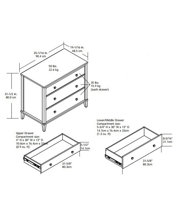 Little Seeds Monarch Hill Poppy 3 Drawer Changing Table Macy's