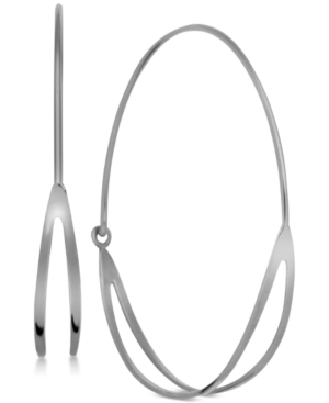 image of Essentials Double Row Large Medium Hoop Earrings in Fine Silver-Plate