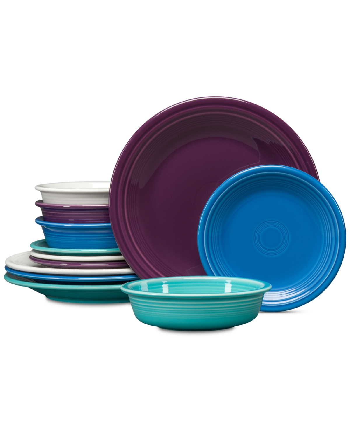 Coastal Colors 12-Pc. Classic Dinnerware Set, Service for 4 - Mixed Coastal Colors
