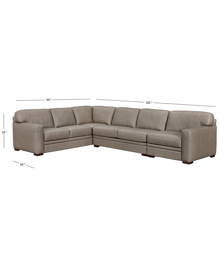 Furniture CLOSEOUT! Avenell 3Piece Leather Sectional Sofa with Chair