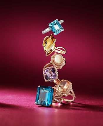 EFFY Collection - Amethyst (5-3/4 ct. t.w.) and Diamond (1/5 ct. t.w.) Clover Ring in 14k Rose Gold