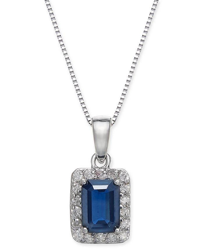 Macy's Sapphire (1-1/6 ct. t.w.) & Diamond (1/6 ct. t.w.) 18