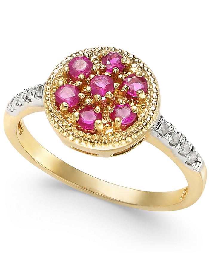 Macy's Ruby (5/8 ct. t.w.) & Diamond Accent Ring in 14k Gold - Macy's