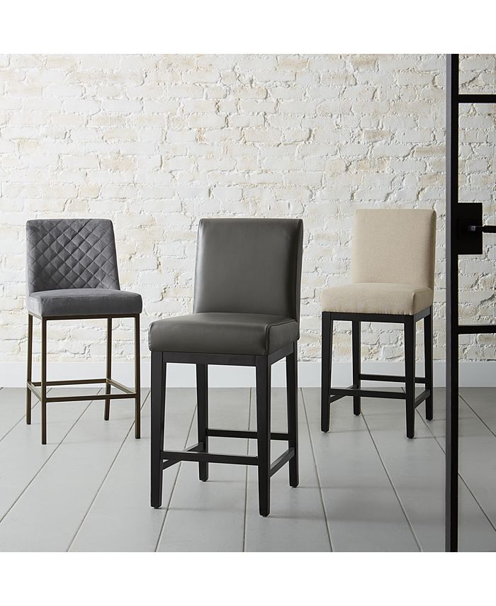 Furniture Cambridge Velvet Stool, 4Pc. Set (4 Grey Counter Stools