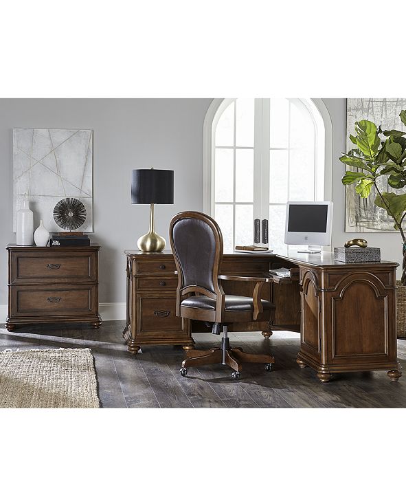 Furniture Clinton Hill Cherry Home Office Executive Desk, Created for Macy&#39;s & Reviews ...