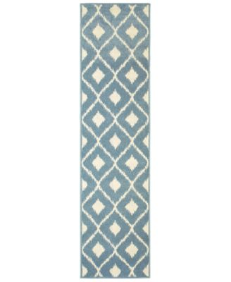 Oriental Weavers - Barbados 5502B Blue/Ivory 1'10" x 7'6" Indoor/Outdoor Runner Area Rug