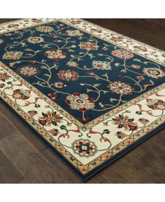 CLOSEOUT! Kashan 2336B Navy/Ivory 2'3" x 7'6" Runner Area Rug