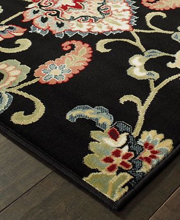Oriental Weavers - Kashan 9946K Black/Multi 2'3" x 7'6" Runner Area Rug