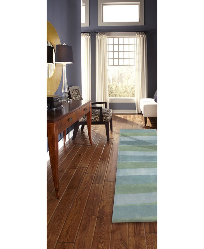 Liora Manne' Piazza 7281 Stripes Sea Breeze 2'3" x 8' Runner Area Rug