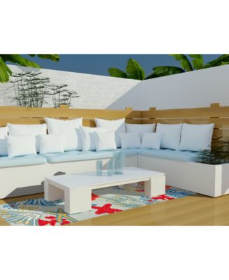 Ravella 2256 Ocean Scene Blue 2' x 5' Indoor/Outdoor Area Rug