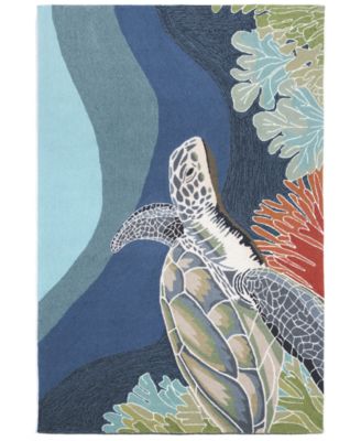 Liora Manne' - Ravella 2257 Akumal Blue 2'6" x 4' Indoor/Outdoor Area Rug